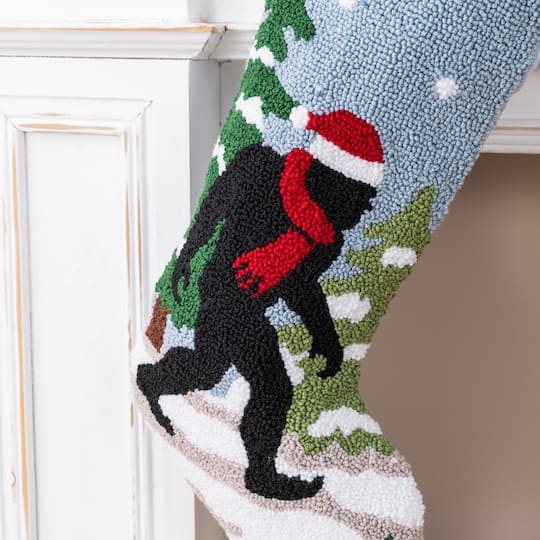 Glitzhome® 21" Bigfoot Hooked Christmas Stocking